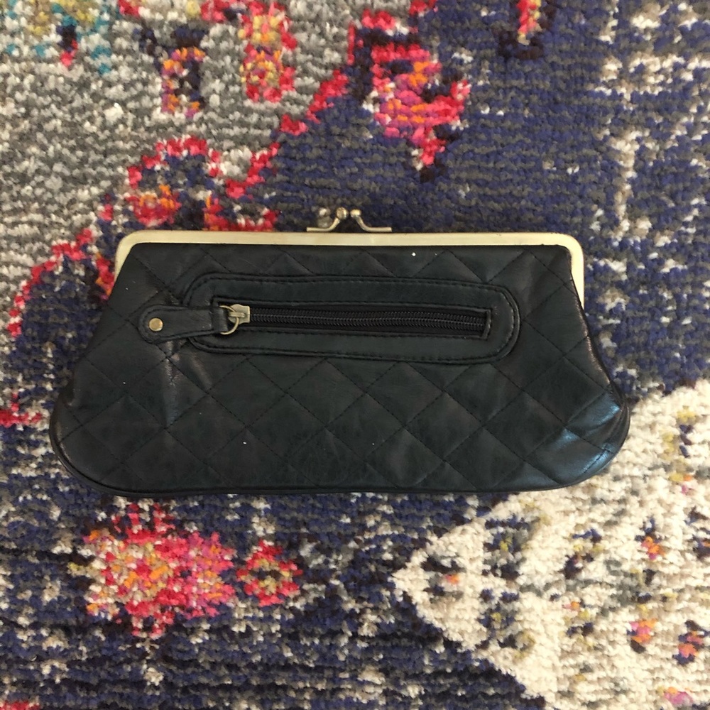 Simple Black & Gold Quilted Clutch